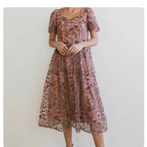 Bohme Floral Pink Midi Dress